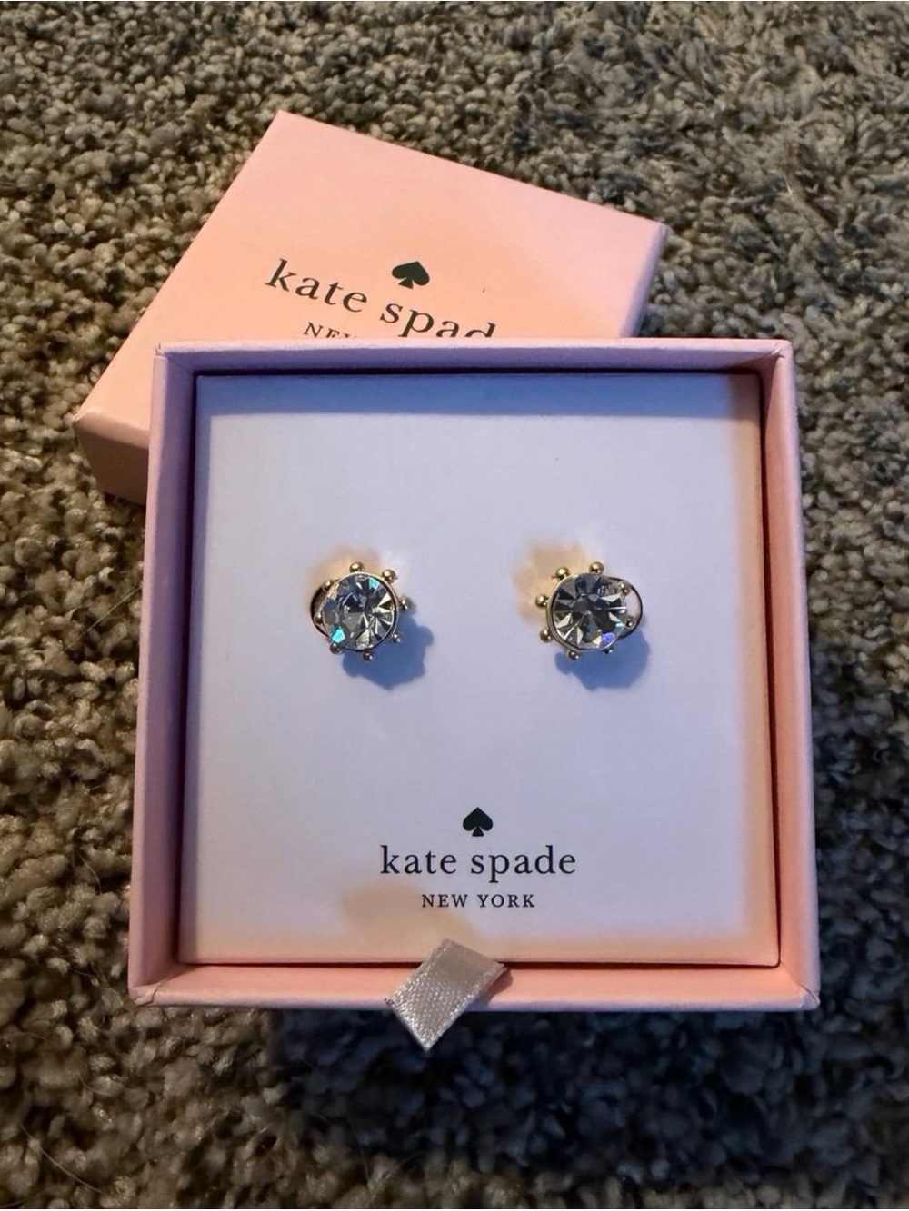 kate spade Gold-Tone Clear Crystal Stud Earrings